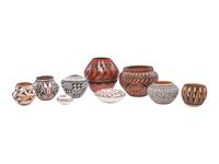 Collection of Miniature Acoma and Jemez Pottery