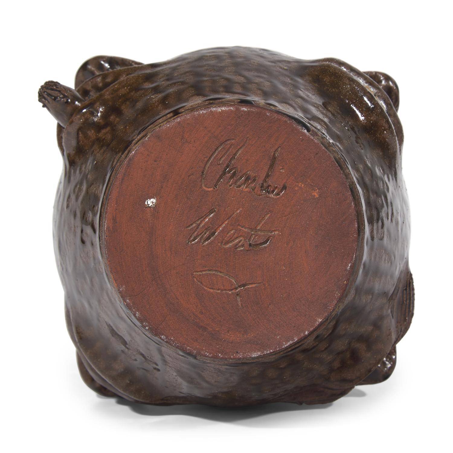 Charlie West, A Glazed Stoneware Work: Four-Sided Face Jug