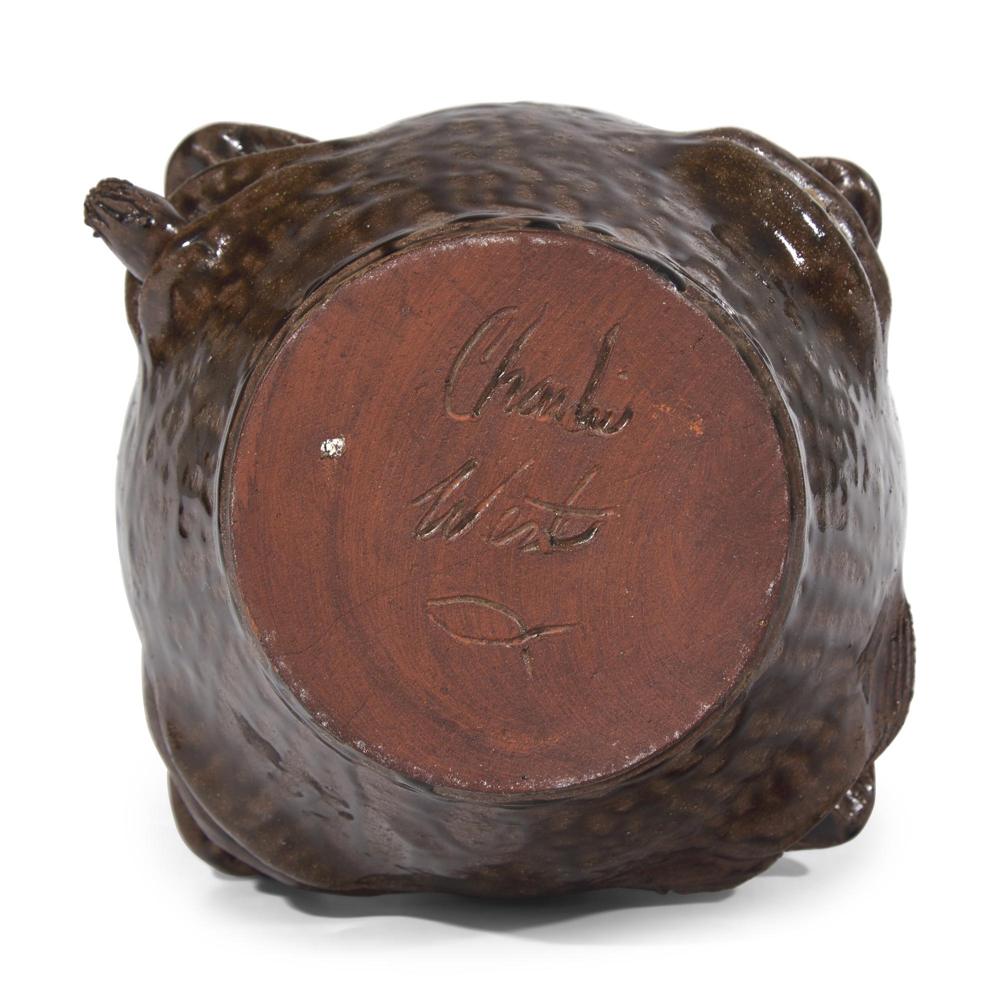 Charlie West, A Glazed Stoneware Work: Four-Sided Face Jug