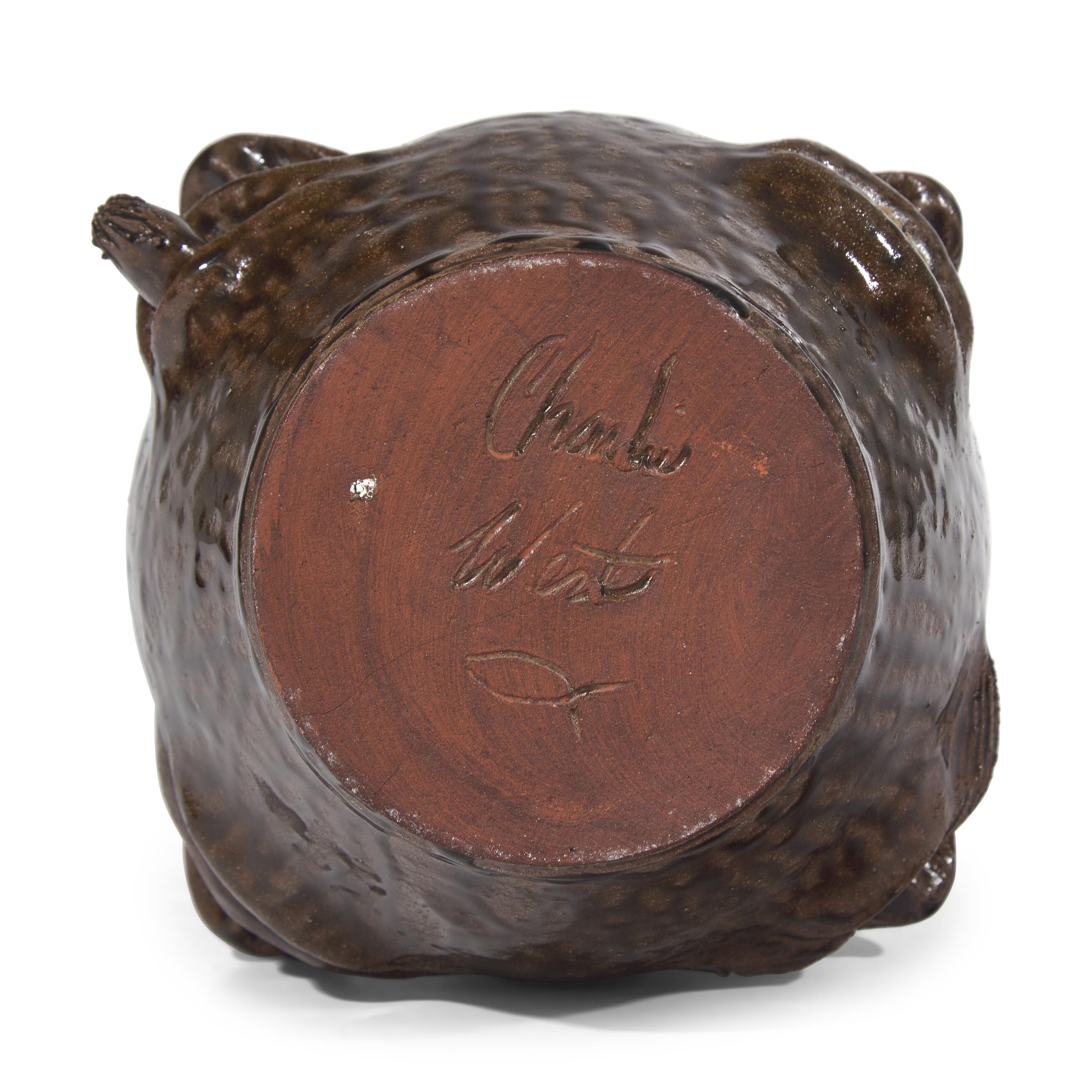 Charlie West, A Glazed Stoneware Work: Four-Sided Face Jug