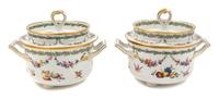 A Pair of Vienna Porcelain Fruit Coolers Width over handles 9 3/4 inches. — 18TH CENTURY