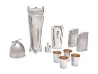 An Art Deco Silver-Plated Airplane Cocktail Shaker Set