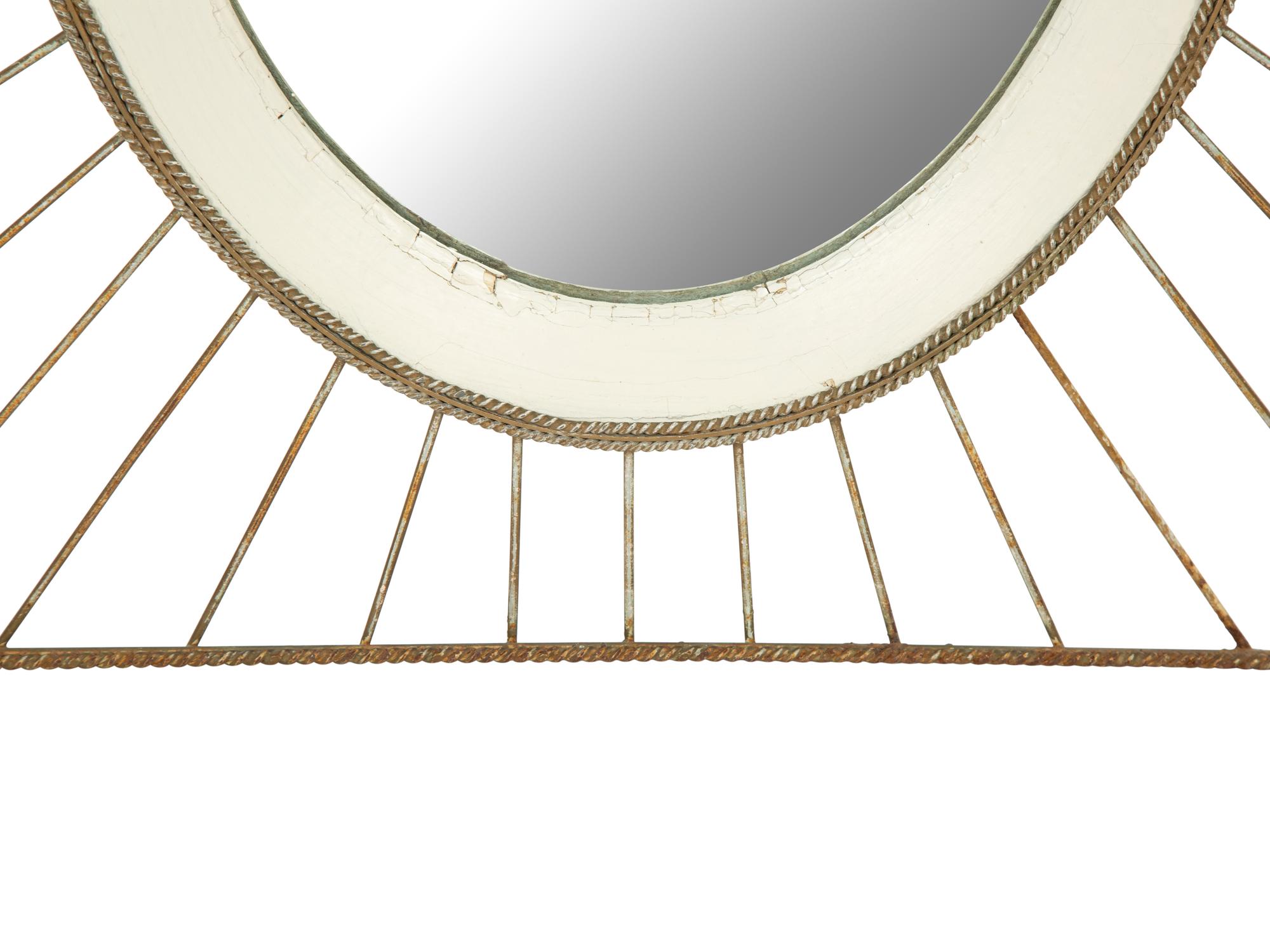 A Painted Wire and Wood Mirror