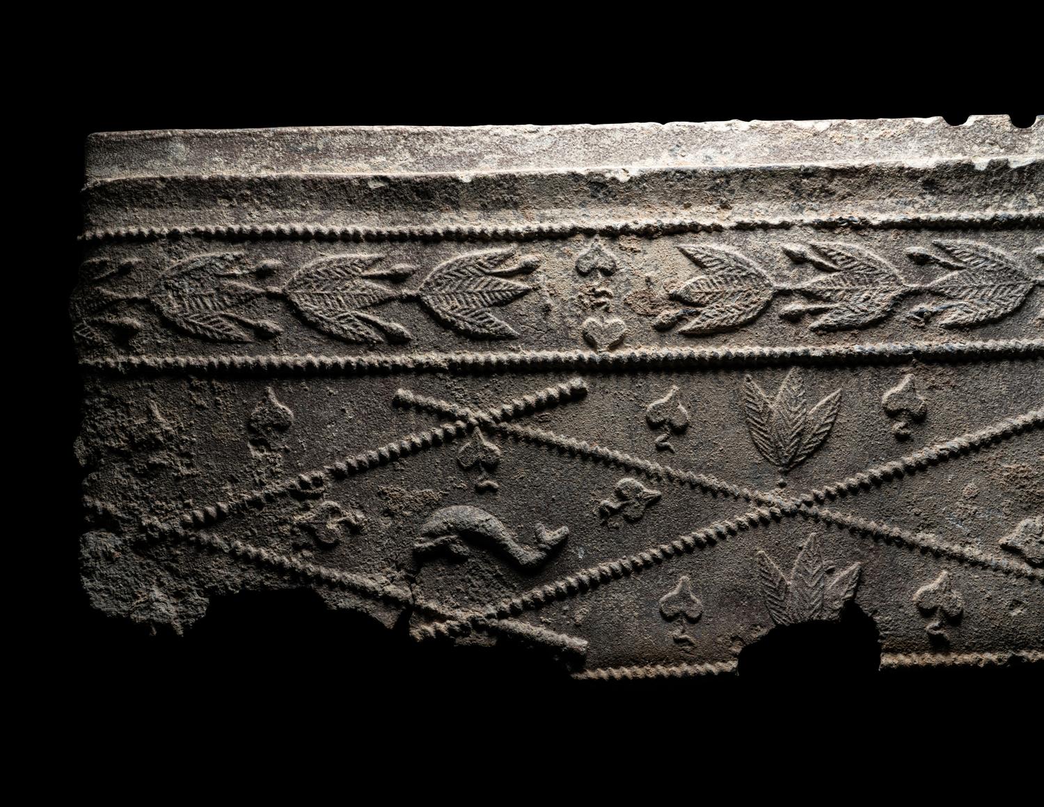 Two Roman Lead Sarcophagus Fragments
