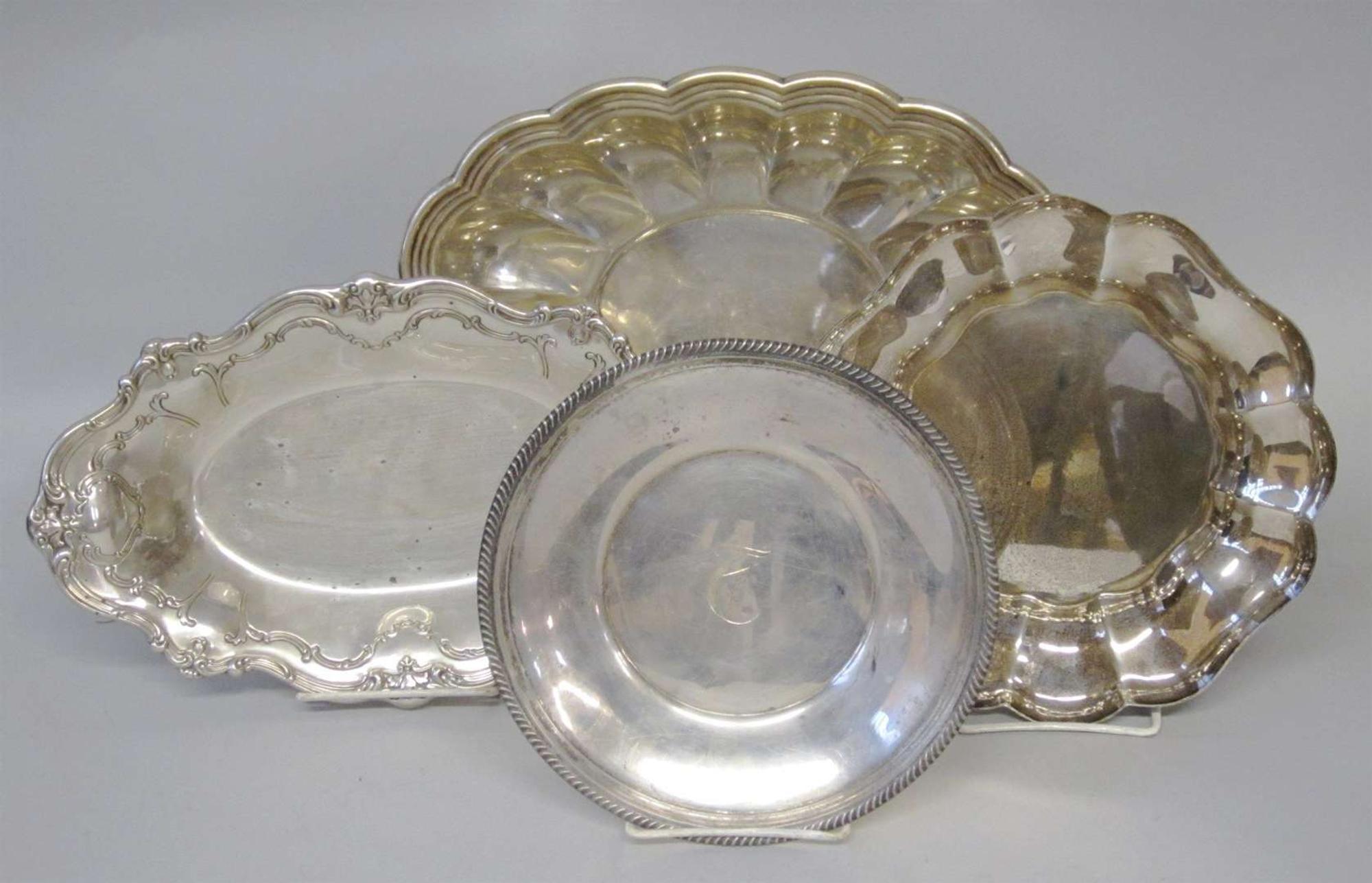 Two sterling silver bread trays gorham corporation, providence, ri, 20th century