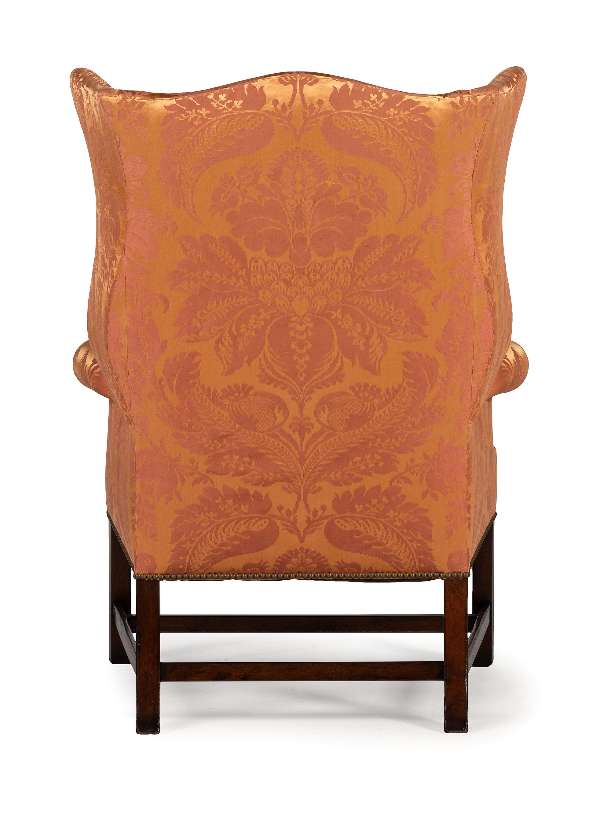 A George III Style Scalamandré-Upholstered Wingback Armchair