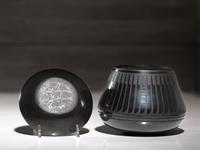 Blackware Pottery Jar and Plate