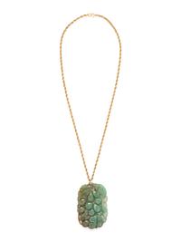 YELLOW GOLD AND JADE PENDANT/NECKLACE