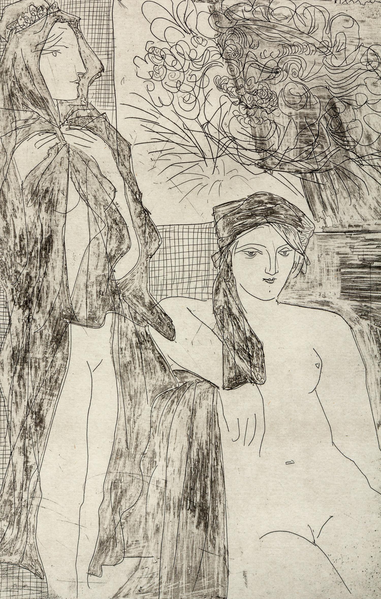Rembrandt et Deux Femmes, Plate 35 from La Suite Vollard — Rembrandt et Deux Femmes