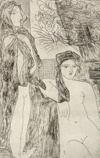 Rembrandt et Deux Femmes, Plate 35 from La Suite Vollard — Rembrandt et Deux Femmes