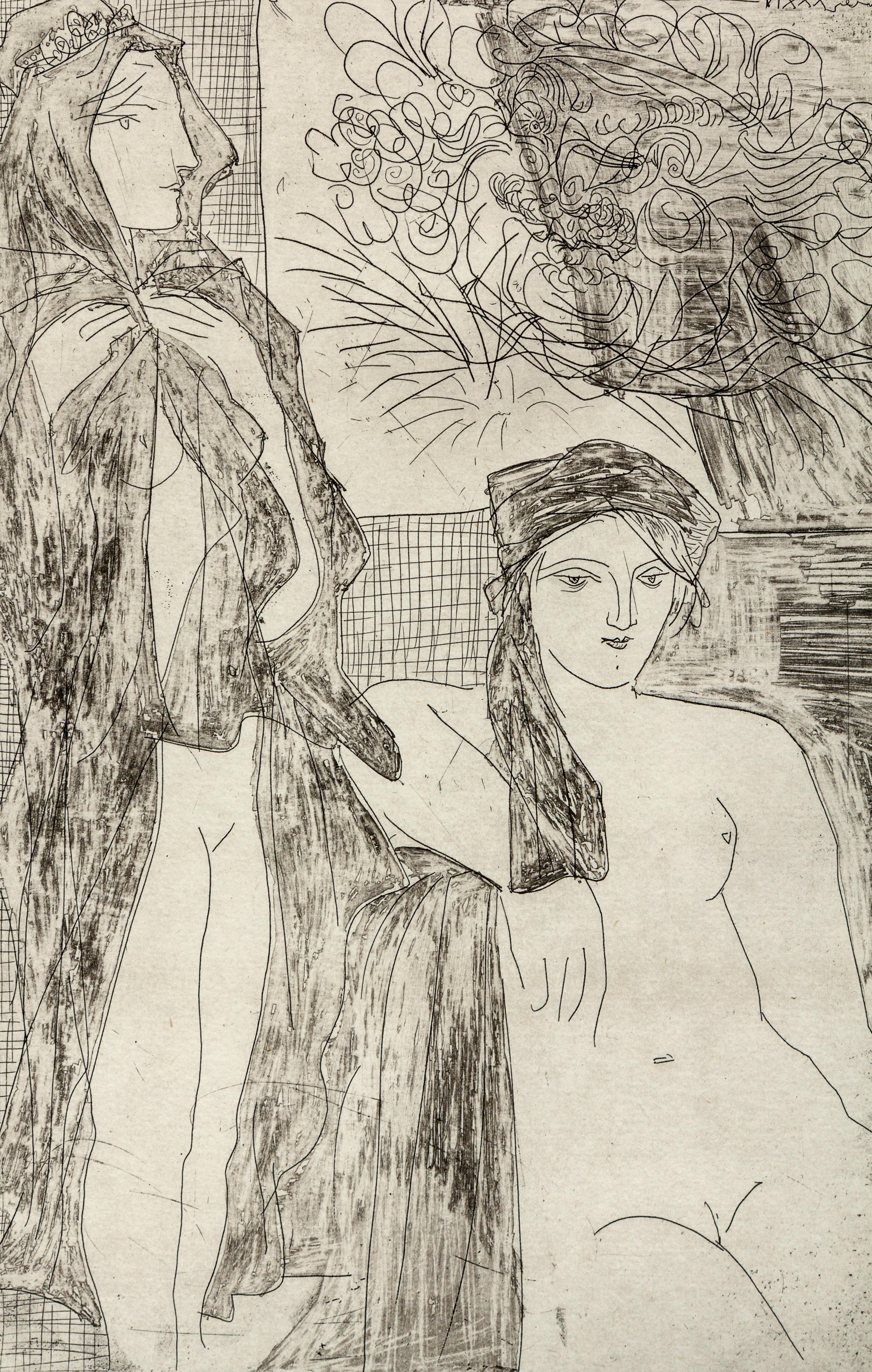 Rembrandt et Deux Femmes, Plate 35 from La Suite Vollard — Rembrandt et Deux Femmes