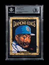 A 1996 Donruss Diamond Kings Tony Gwynn Signed Autograph Baseball Card No. DK-9 (Beckett Authentication Services BAS Certified)