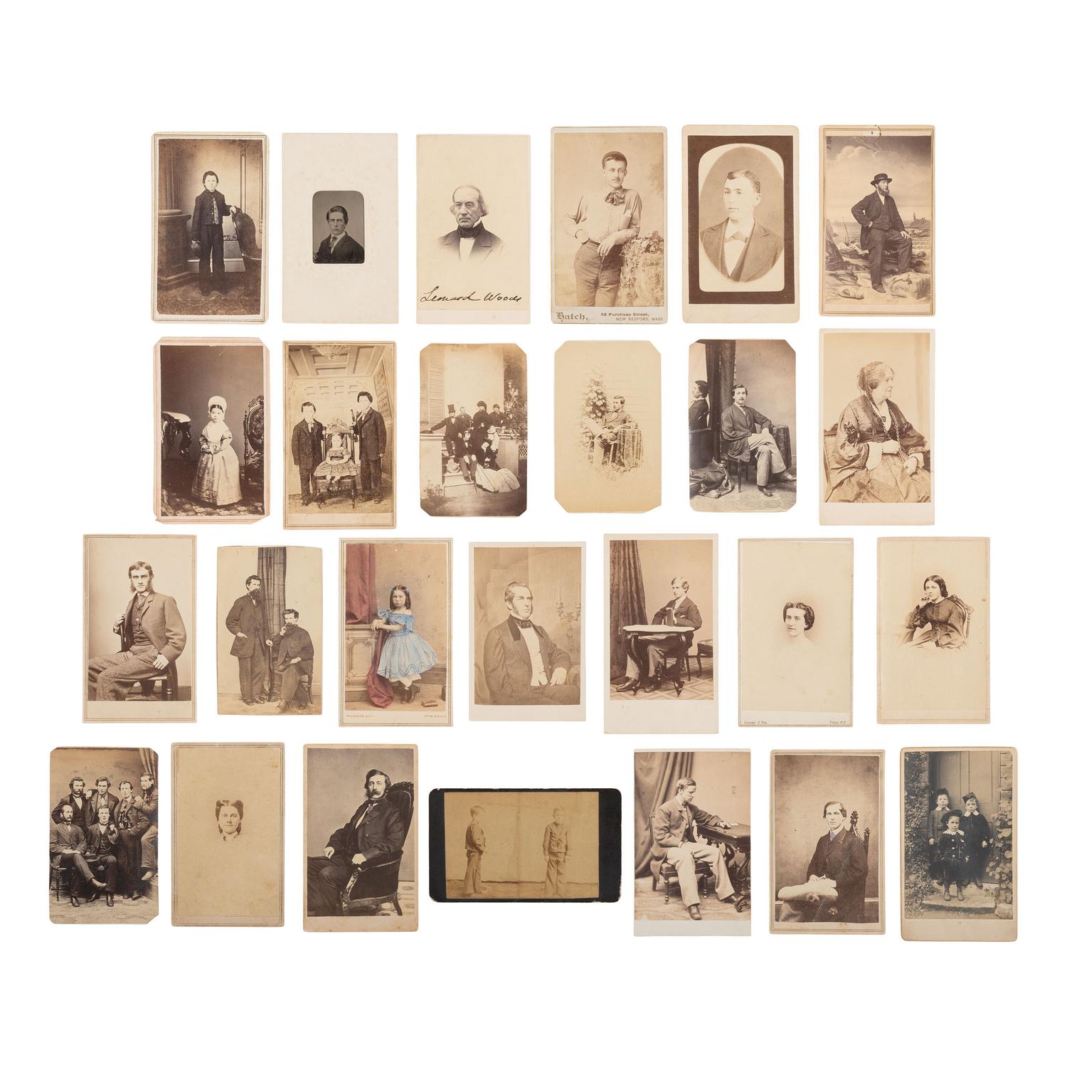 [Early Photography] Group of 114 Carte de Visites of Men, Women, and Children, incl. Portraits by Brady and Gardner