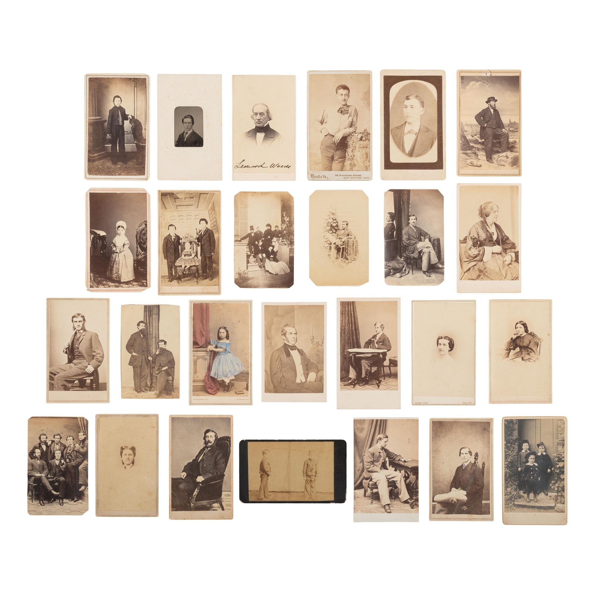 [Early Photography] Group of 114 Carte de Visites of Men, Women, and Children, incl. Portraits by Brady and Gardner