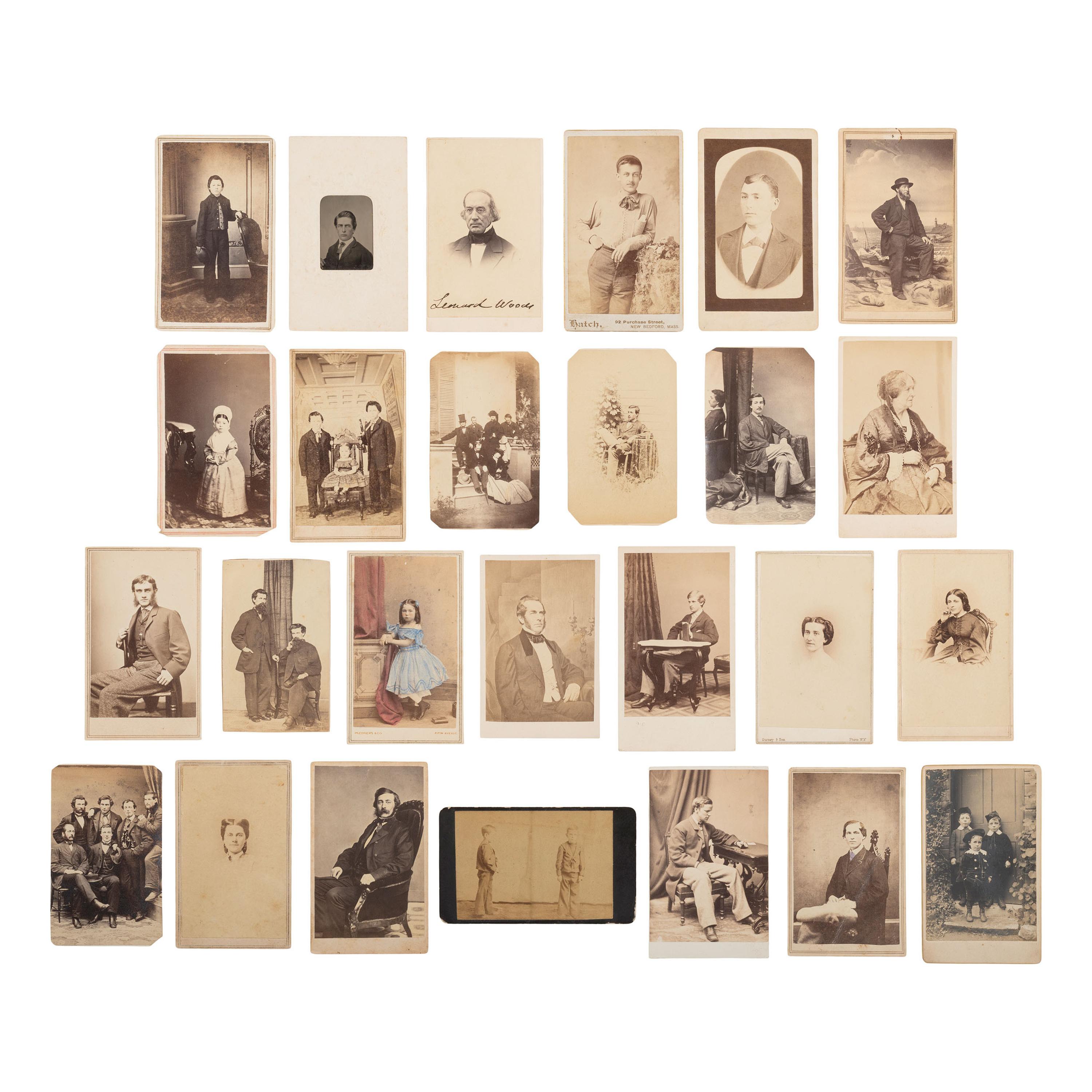 [Early Photography] Group of 114 Carte de Visites of Men, Women, and Children, incl. Portraits by Brady and Gardner