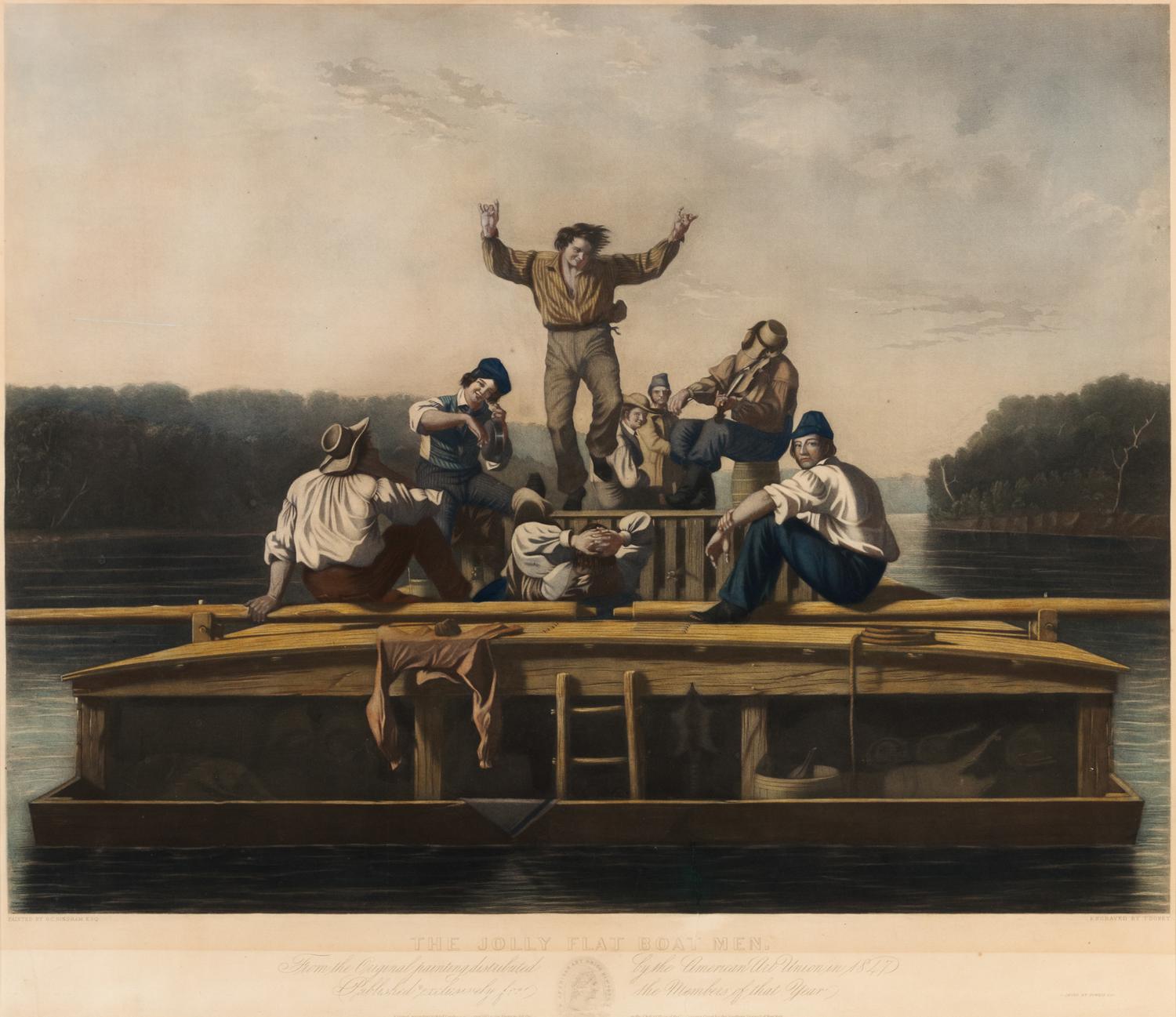 POWELL & CO., publisher -- After George Bingham Jolly Flat Boat Men. New York, 1847.