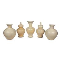 A Group of Five Glazed Ceramic Vases