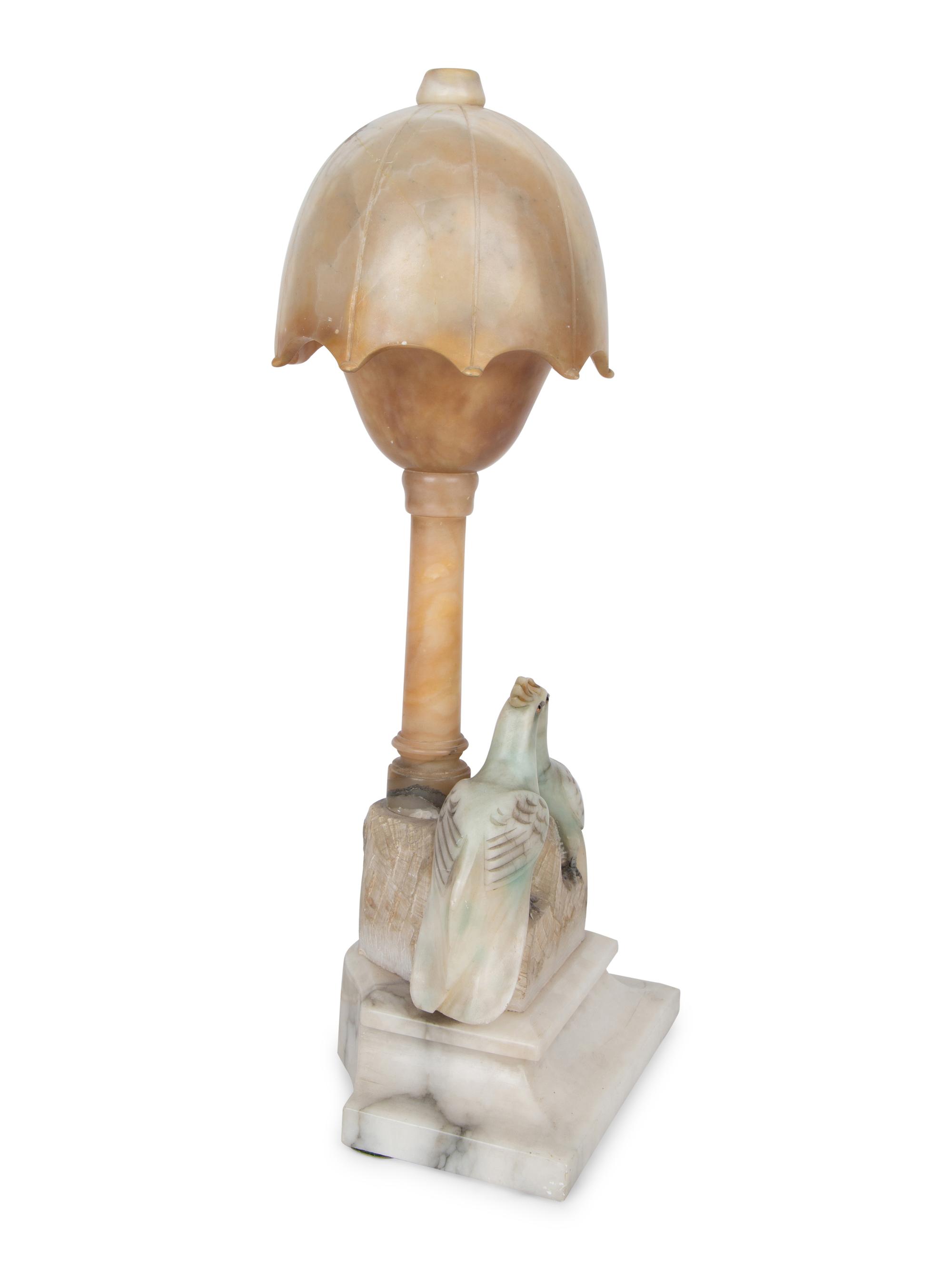 An Italian Alabaster Lamp — LATE 19TH/EARLY 20TH CENTURY