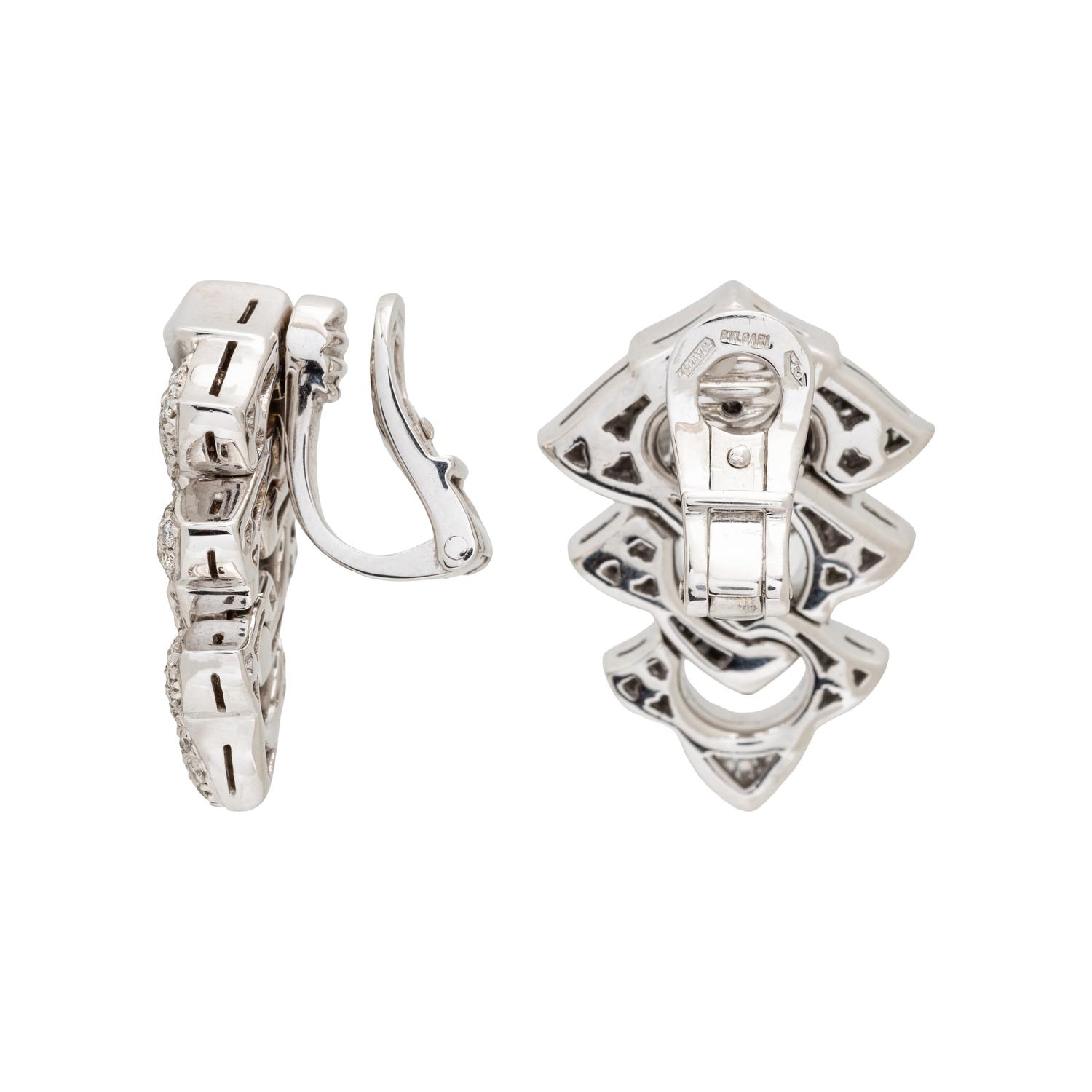 BULGARI, WHITE GOLD AND DIAMOND 'DIVA' CLIP EARRINGS