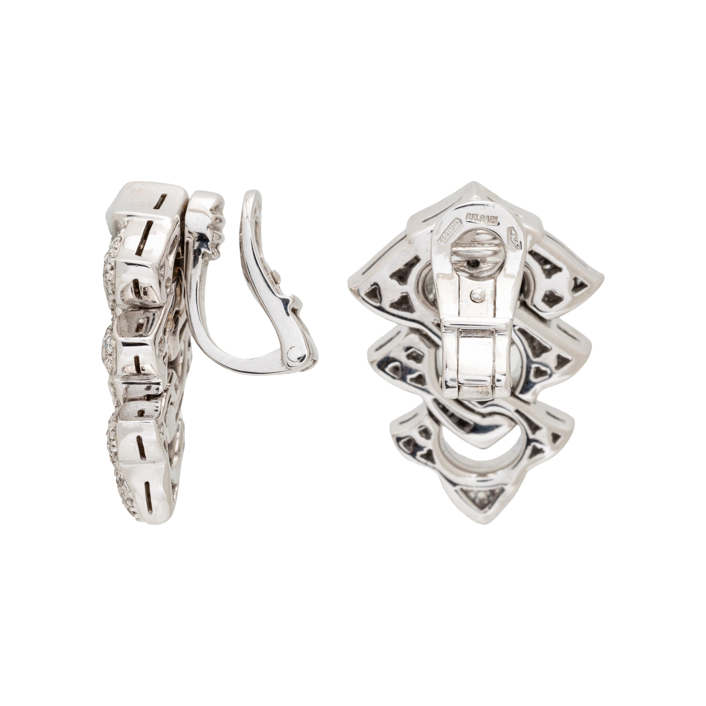 BULGARI, WHITE GOLD AND DIAMOND 'DIVA' CLIP EARRINGS