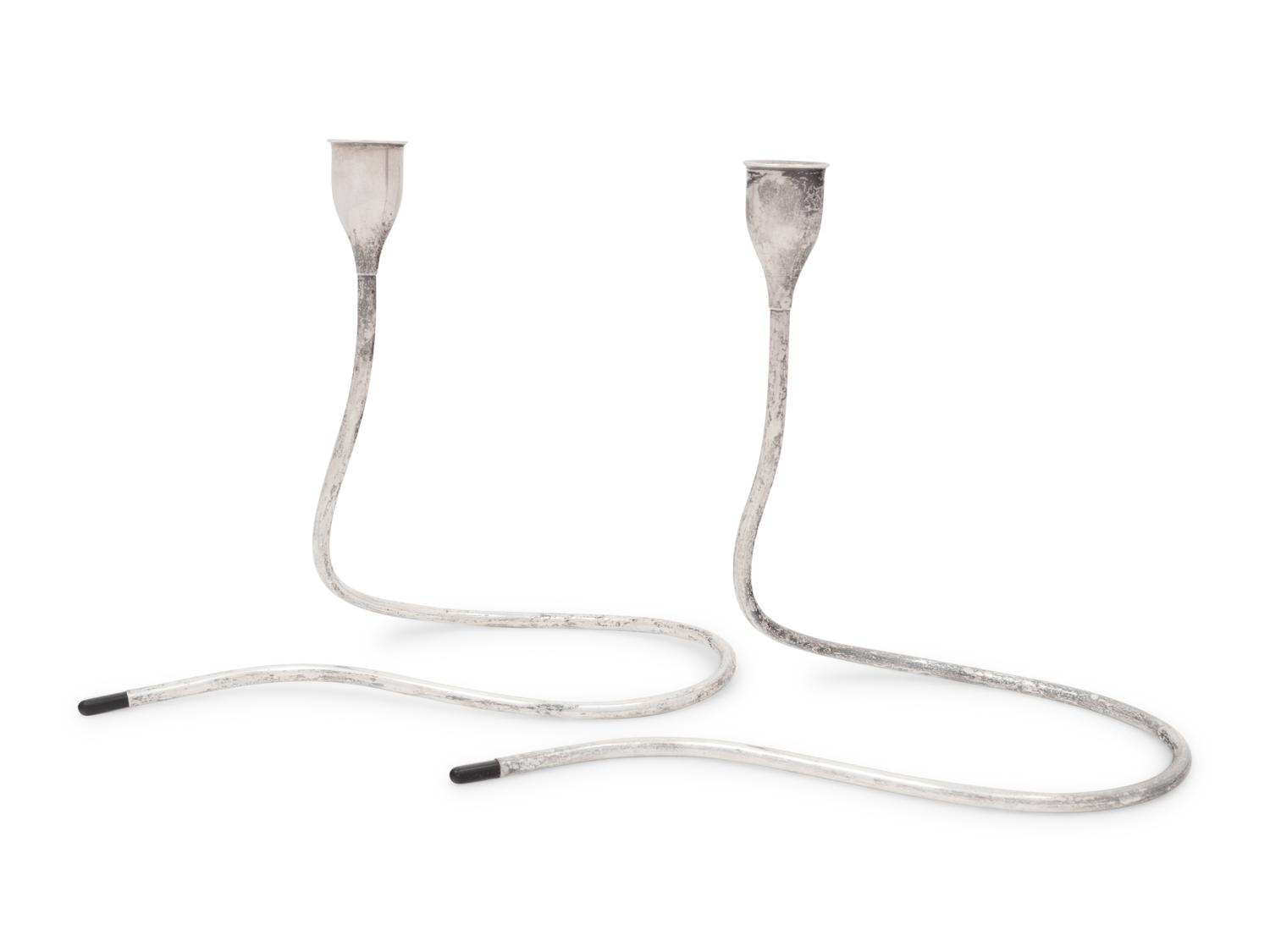 A Pair of American Silver Candlesticks