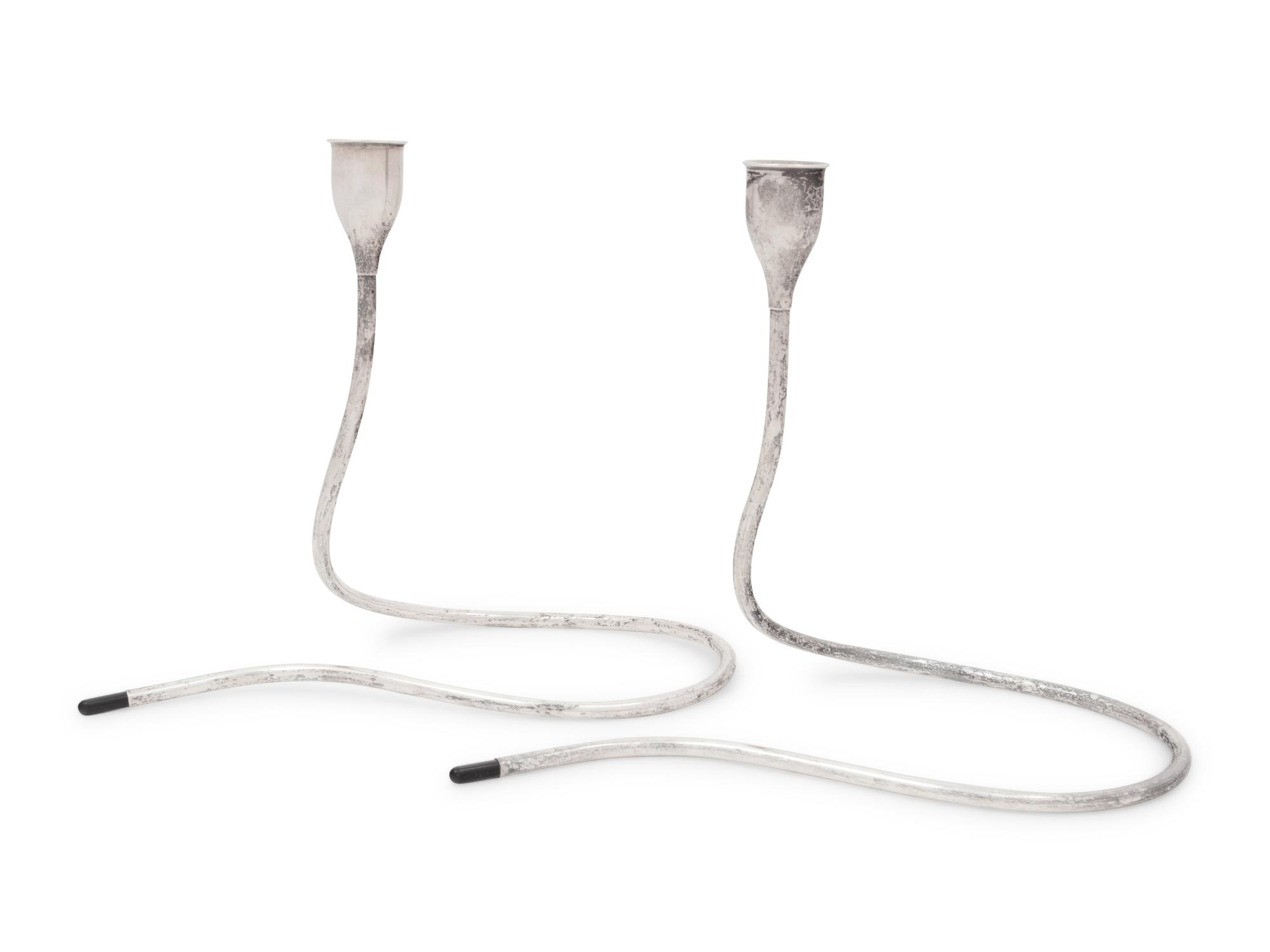 A Pair of American Silver Candlesticks