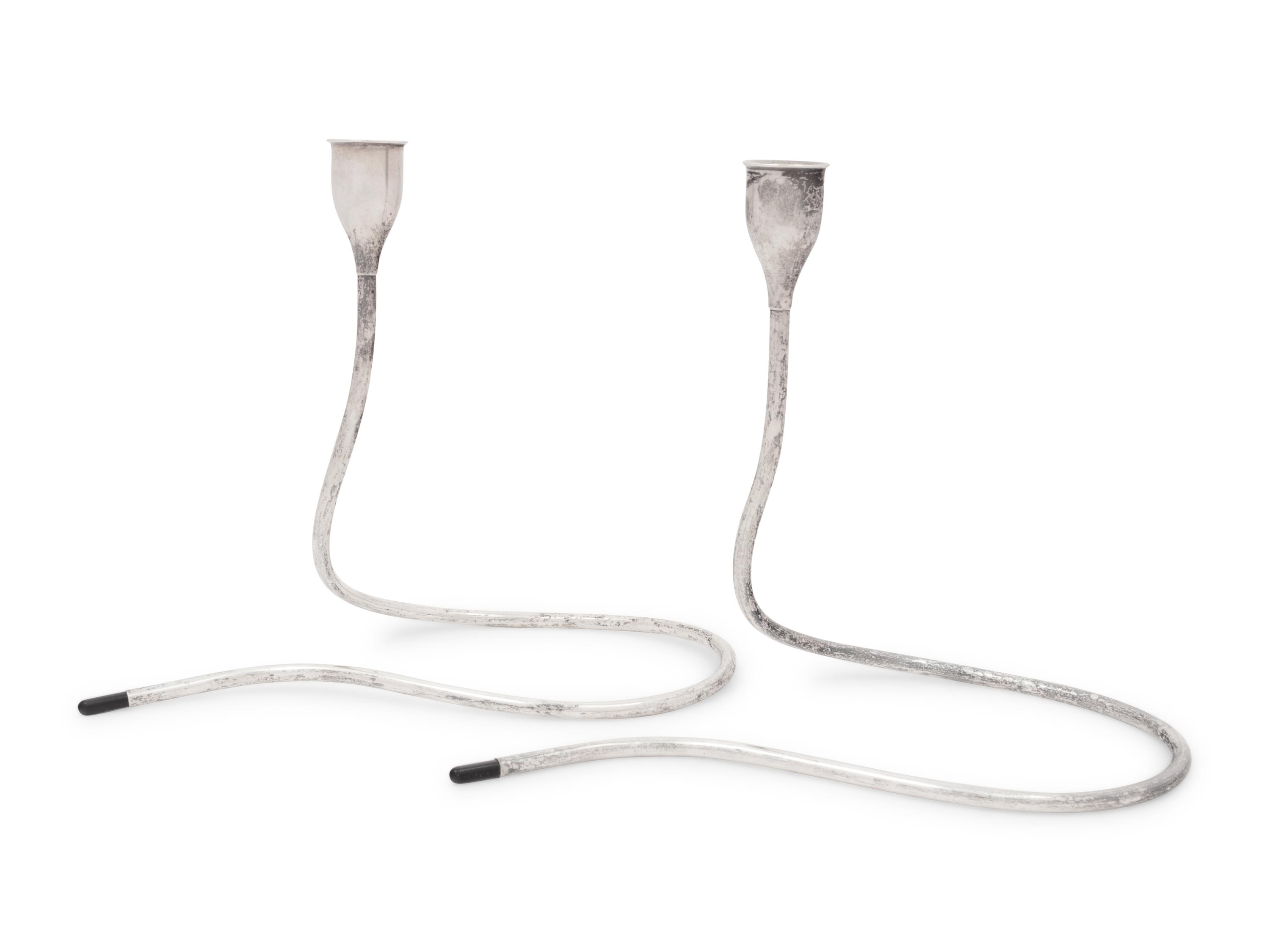 A Pair of American Silver Candlesticks