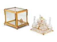 A French Gilt Bronze and Glass Cave à Liqueur