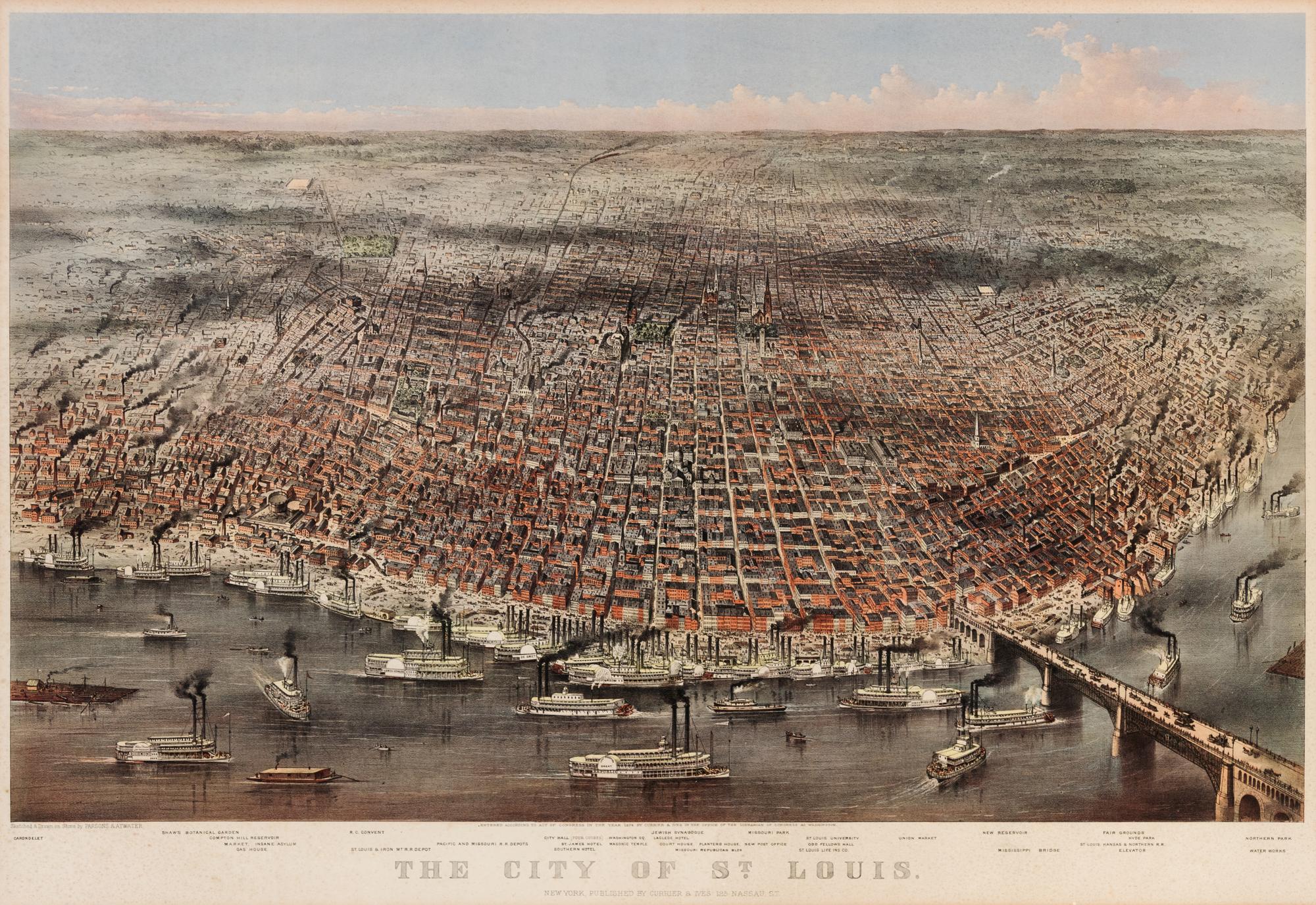 CURRIER and IVES, publishers -- After Charles Parsons and Lyman Atwater The City of St. Louis. New York, c. 1874