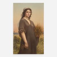 A KPM painted porcelain plaque depicting Ruth late 19th century
