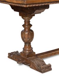 A Continental Parcel-Gilt Walnut Refectory Table
