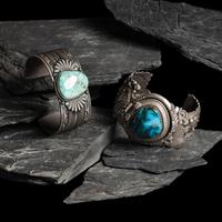 Navajo Sterling Silver and Turquoise Cuff Bracelets