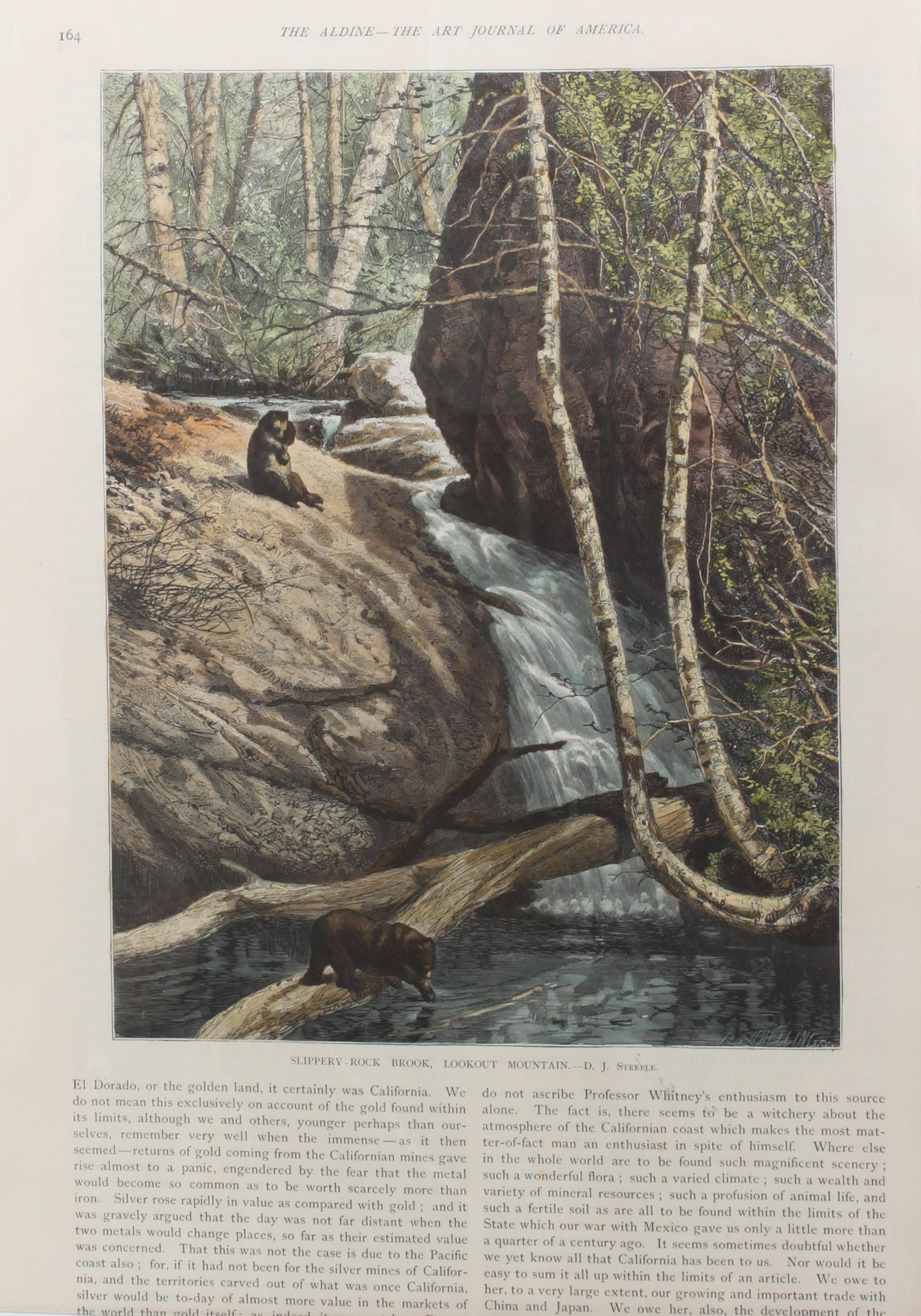 Six Hand Colored Woodblock Prints of Yosemite Height 14 x width 9 3/4 inches — LATE-19TH CENTURY