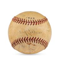 A 1938 Chicago Cubs Team Signed Autograph Baseball Featuring Dizzy Dean and Gabby Harntett (Beckett Authentication Services)