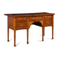 A George III Mahogany and Marquetry Serpentine Sideboard