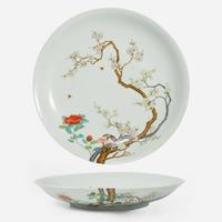 A large Chinese enameled porcelain floral charger 琺瑯彩過枝花卉大盤 Yongzheng six-character mark ?????????