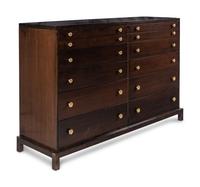 A Widdicomb Walnut and Bronze Chest of Drawers