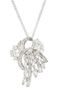 A White Gold and Diamond Brooch, 8.30 dwts.
