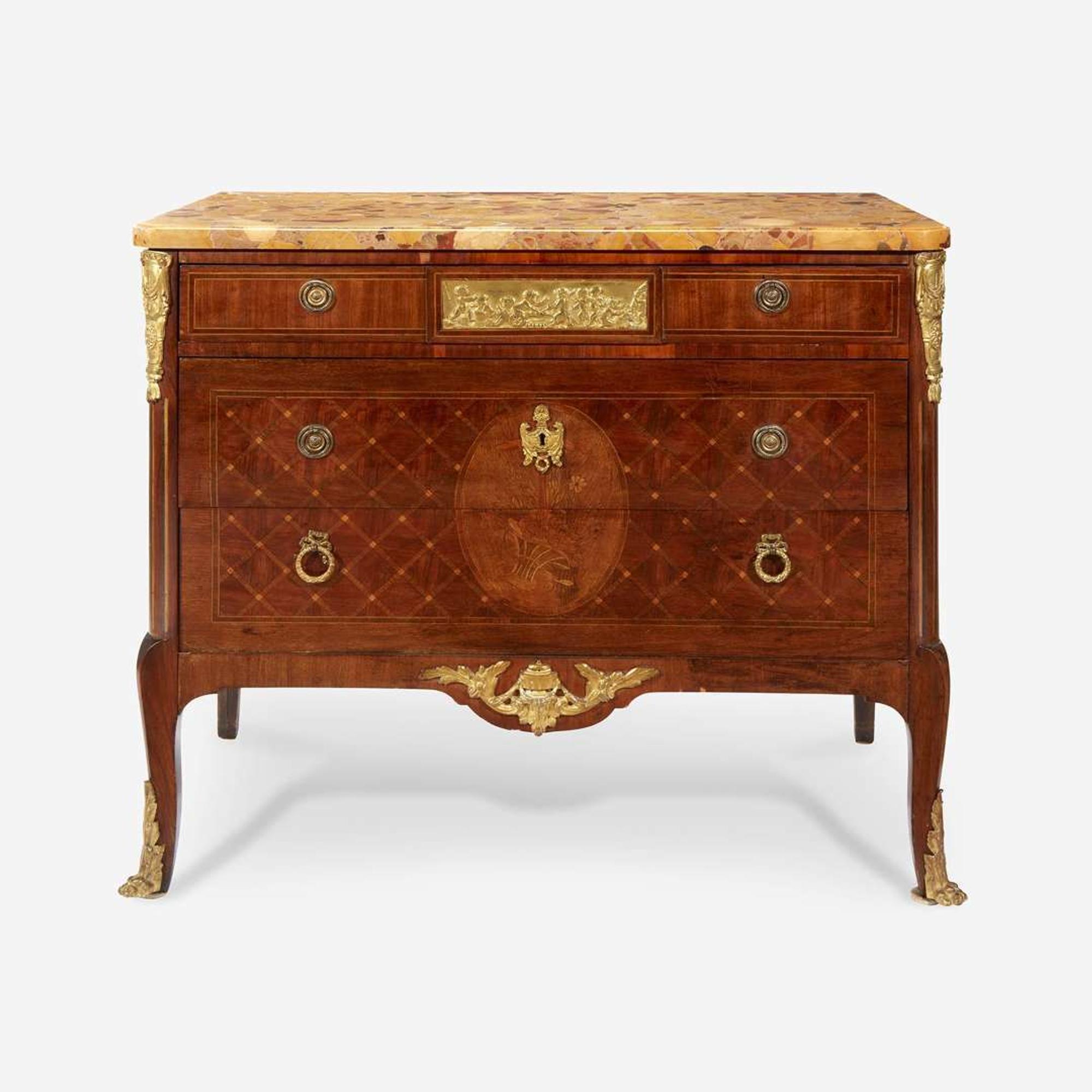 A Louis XVI Style Gilt-Bronze Mounted Parquetry Commode Late 19th/early 20th century
