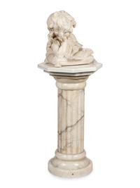 An Alabaster Bust of a Girl Reading