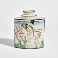 Robert Lallemant (French, 1902-1954) "Il Pleut, Il Pleut, Bergère" Art Deco Vase, France, circa 1925-1933