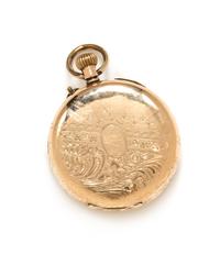 A 14 Karat Yellow Gold Open Face Pocket Watch, 18.70 dwts.