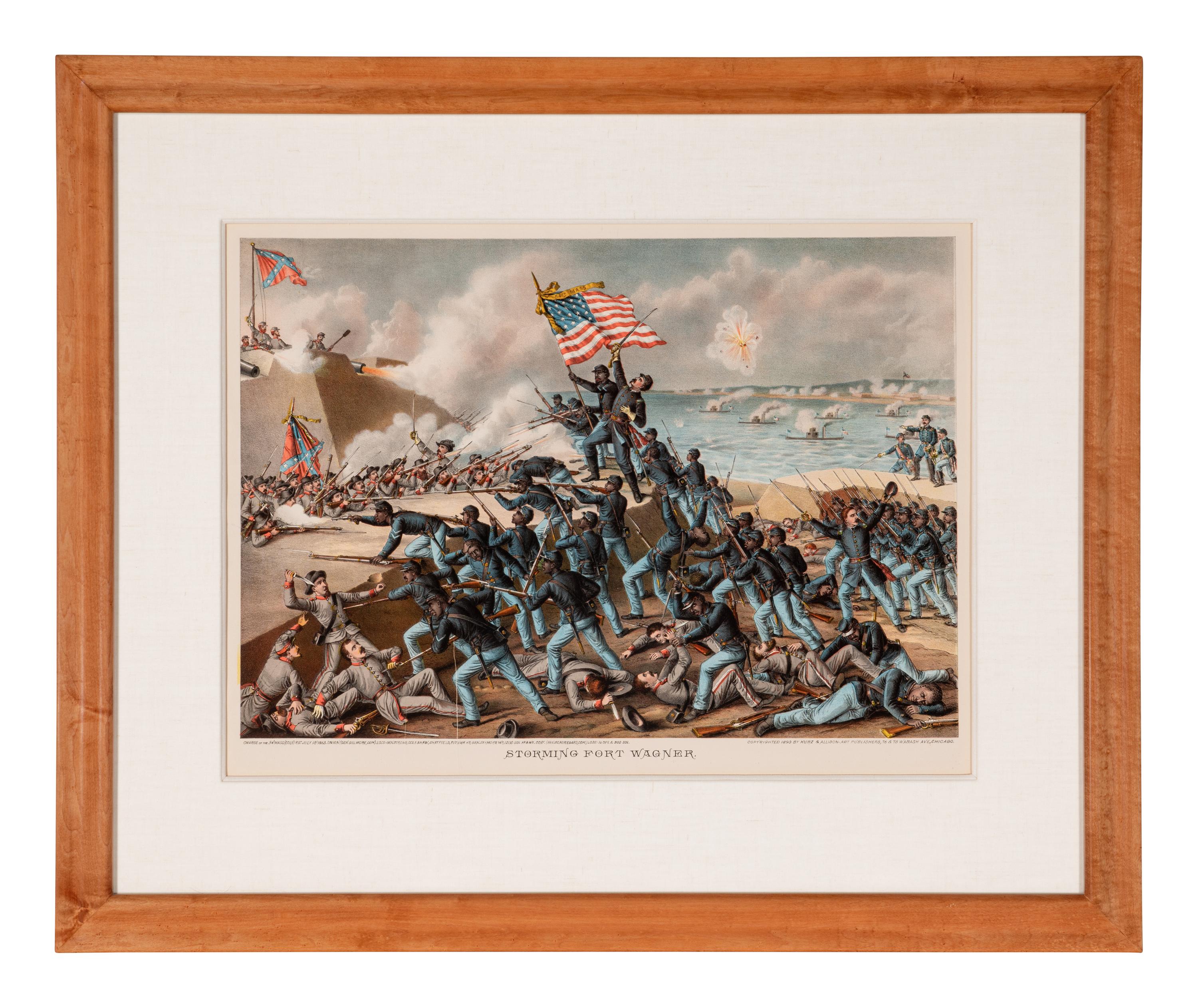 [CIVIL WAR]. KURZ & ALLISON, publishers. Storming Fort Wagner . 1890