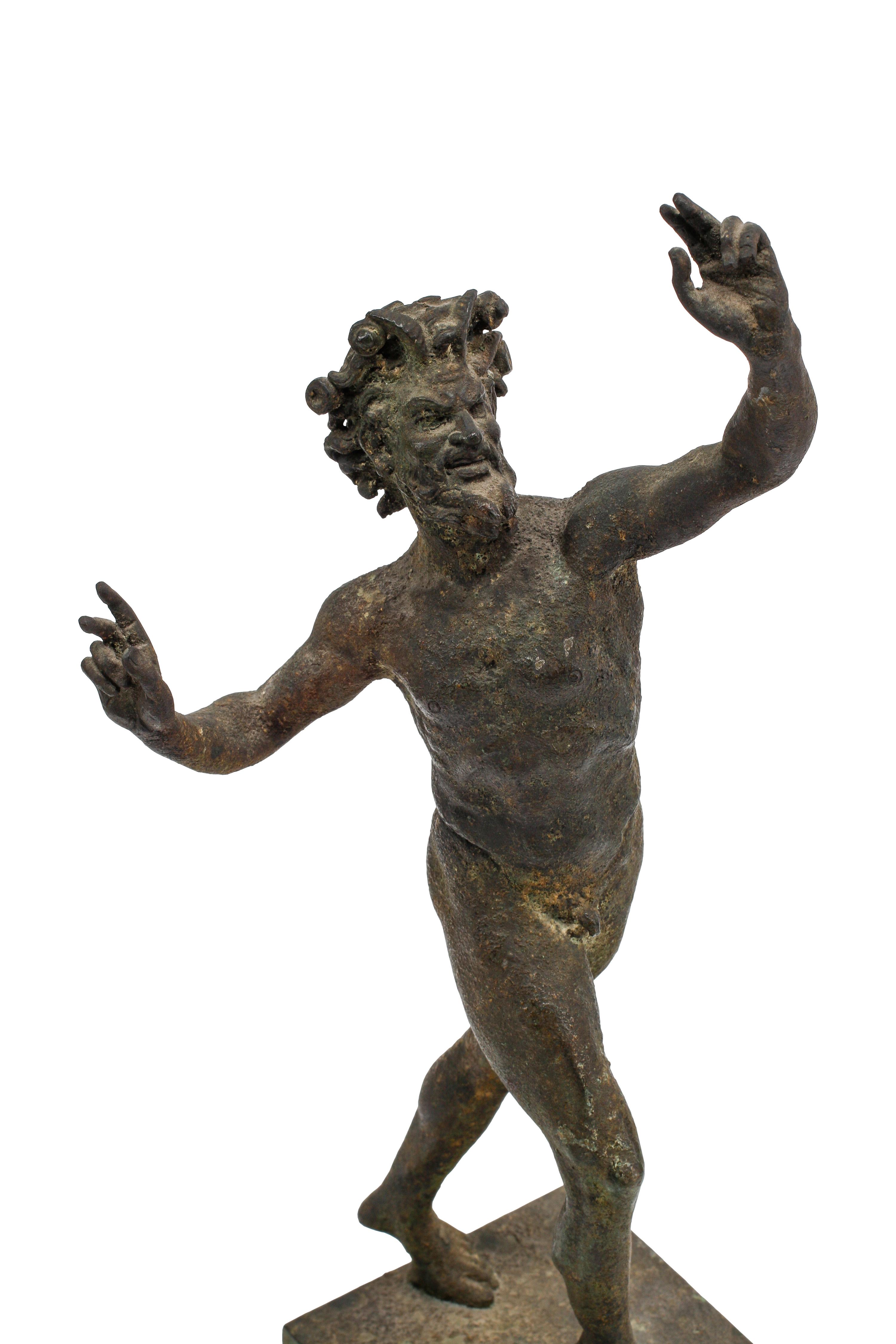 A Group of Eight Italian Grand Tour Style Patinated Bronze Figures