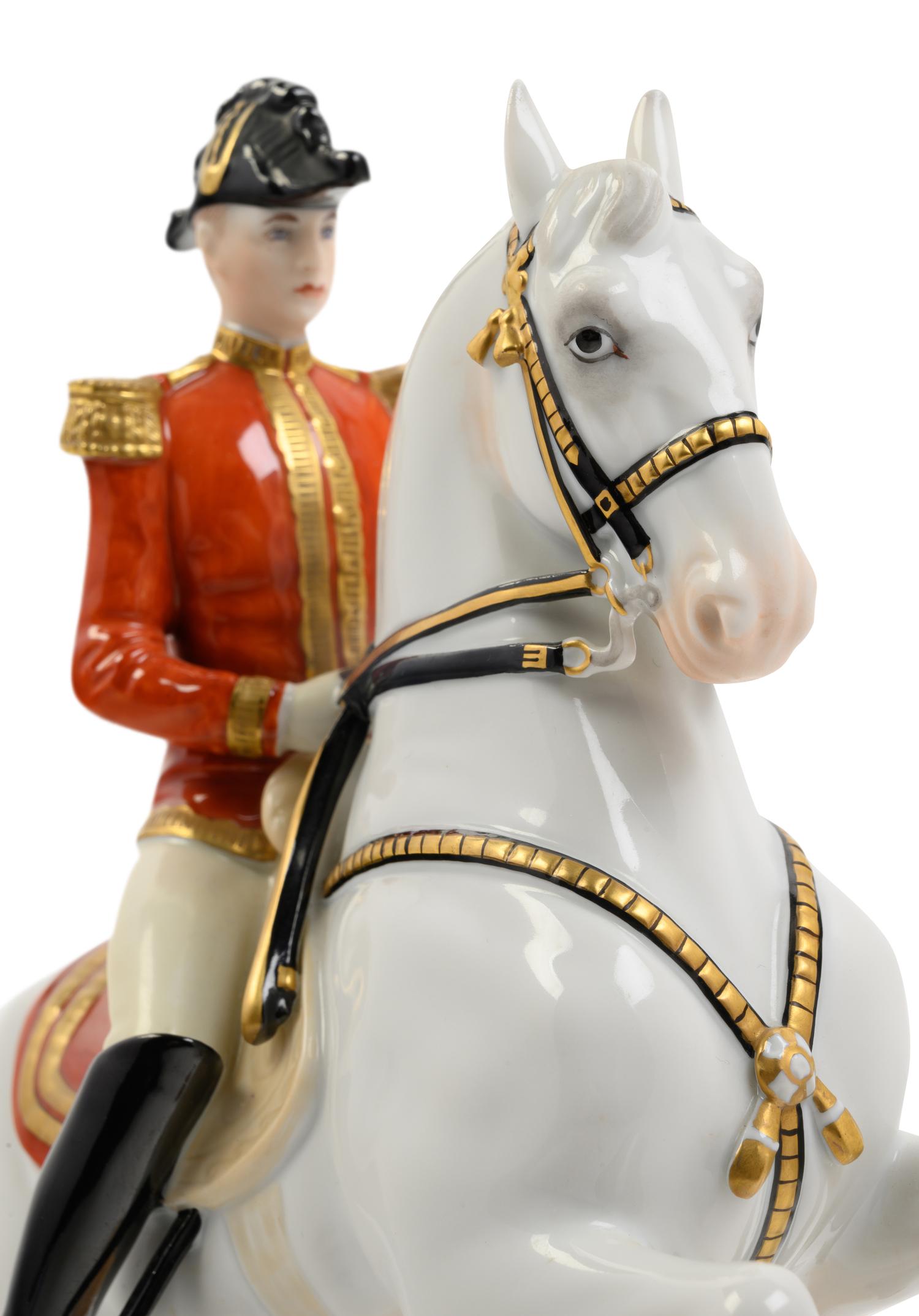 A Vienna Porcelain Figure of a Lipizzaner Horse and Rider