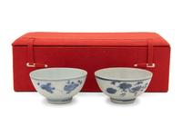 A Pair Chinese of Blue and White Porcelain Bowls