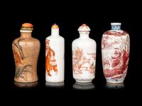 Four Chinese Porcelain Snuff Bottles