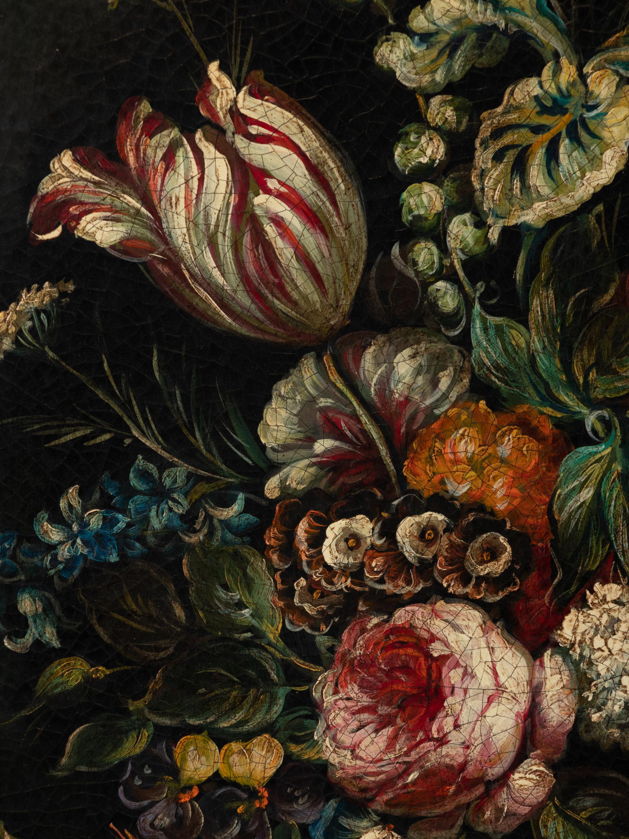 Still Lifes with Flowers and a Peach (a pair of works)
