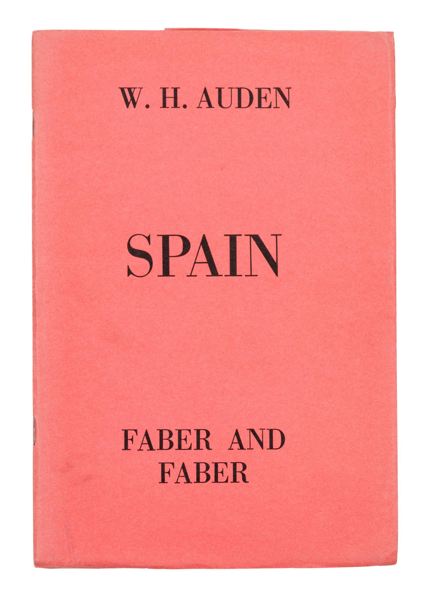 AUDEN, Wystan Hugh (1907-1973). Spain . London: Faber and Faber, 1937.