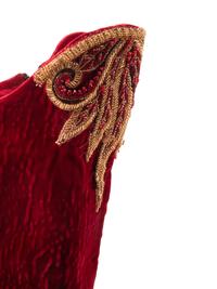 Red Velvet & Fur Hat with Matching Boots, 1990s